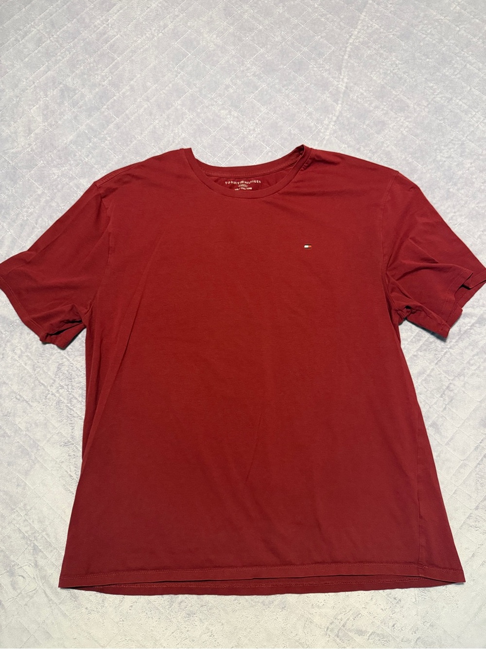 Tommy Hilfiger Men’s Short Sleeve Crewneck T-Shirt — Maroon